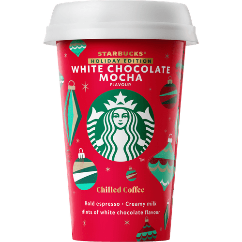 Foto van Starbucks Chilled classics white chocolate moccha op witte achtergrond