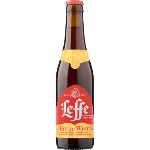 Foto van Leffe Winterbier op witte achtergrond