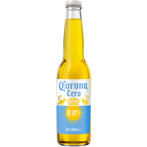 Foto van Corona Mexicaans 0.0 op witte achtergrond