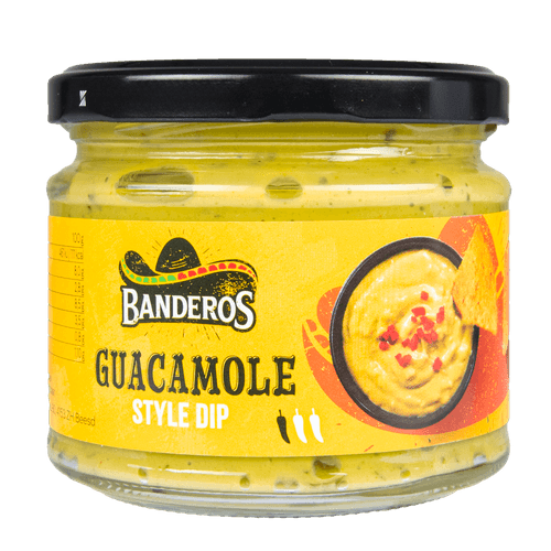 Foto van Banderos Guacamole style dip op witte achtergrond