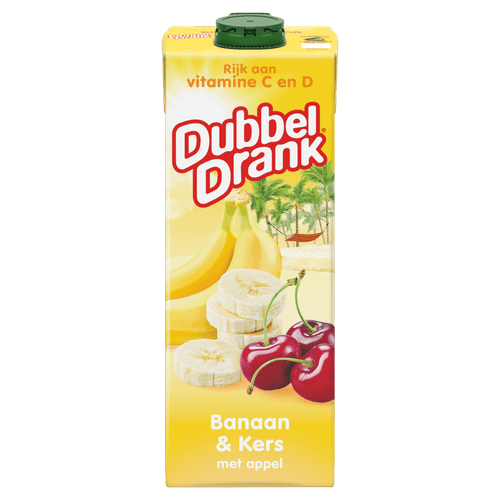 Foto van Dubbeldrank Banaan kers op witte achtergrond
