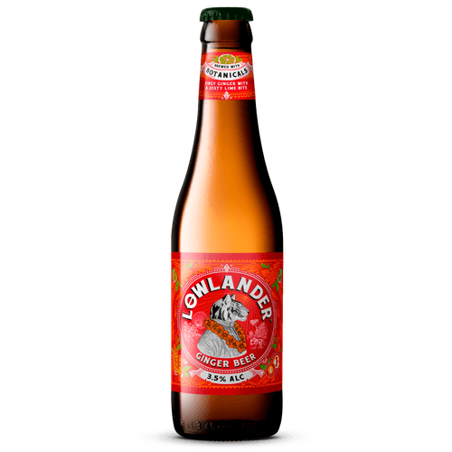 Foto van Lowlander Ginger beer op witte achtergrond