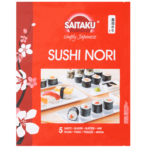 Foto van Saitaku Sushi nori op witte achtergrond