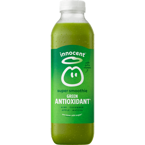 Foto van Innocent Super smoothie green antioxidant op witte achtergrond