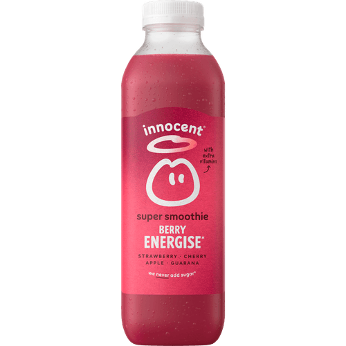 Foto van Innocent Super smoothie berry energise op witte achtergrond
