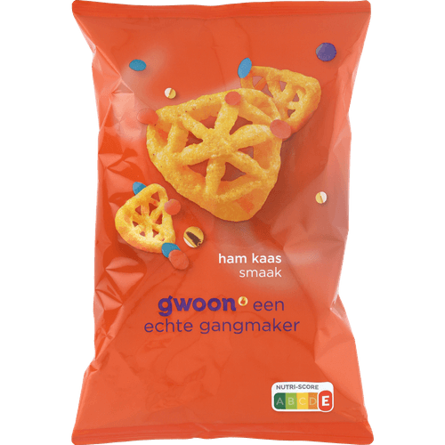 Foto van G'woon Chips ham kaas op witte achtergrond