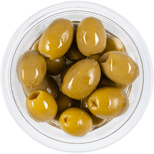 Foto van DekaMarkt Gevulde olijf knoflook op witte achtergrond