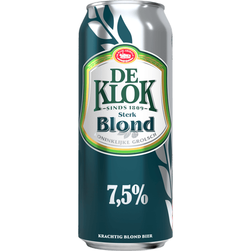 Foto van De Klok Sterk blond op witte achtergrond