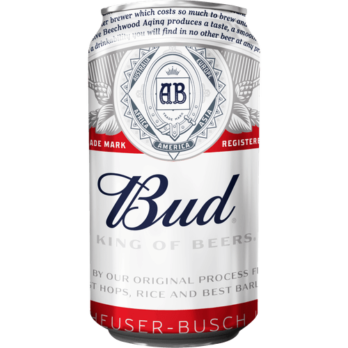 Foto van Bud Pilsener op witte achtergrond