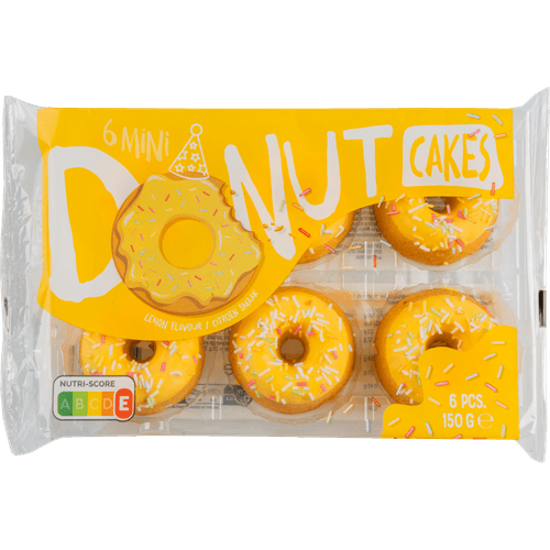 Foto van Van Dijk Donut cakejes lemon op witte achtergrond