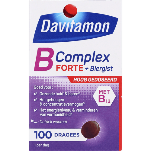 Foto van Davitamon Compex forte vitamine b op witte achtergrond