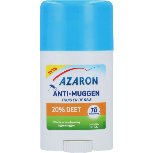Foto van Azaron Anti-muggen 20% deet stick op witte achtergrond