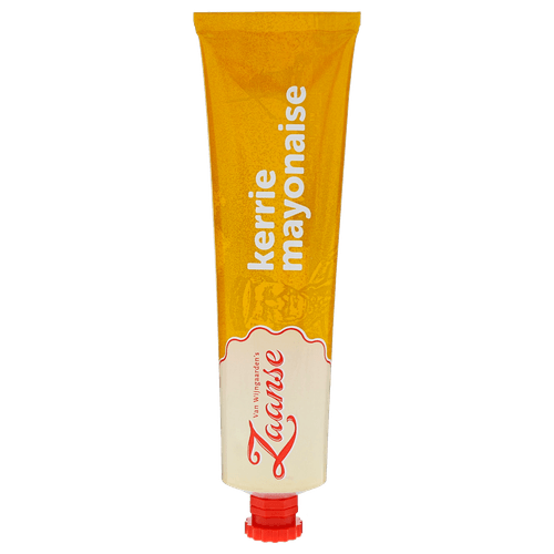 Foto van Van Wijngaarden's Kerrie mayonaise tube op witte achtergrond