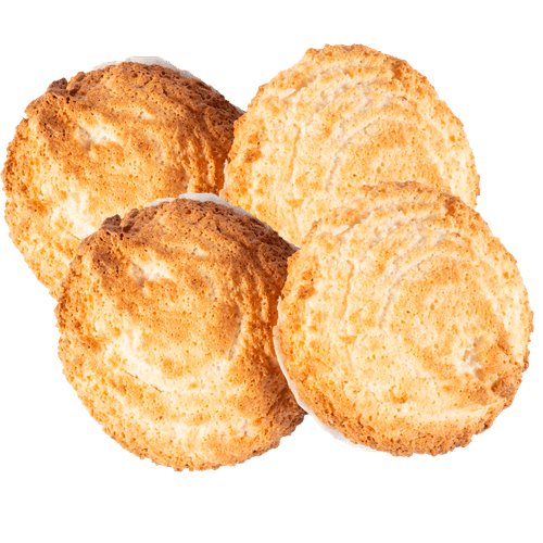 Foto van DekaVers Kokosmakronen op witte achtergrond