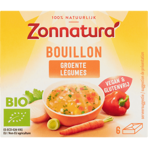 Foto van Zonnatura Groentebouillon 6 tabletten op witte achtergrond