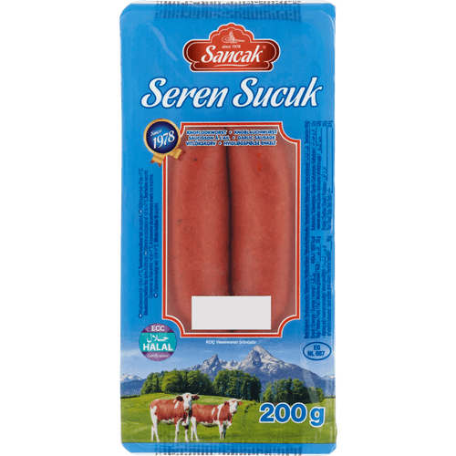 Foto van Sancak Klnoflookworst seren op witte achtergrond