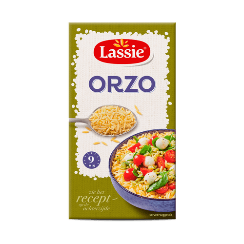 Foto van Lassie Orzo op witte achtergrond