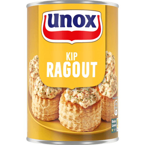 Foto van Unox Ragout kip op witte achtergrond