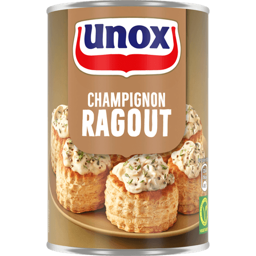 Foto van Unox Ragout champignon op witte achtergrond