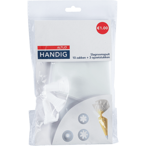 Foto van Altijd handig Slagroomspuit incl. 10 opzetstukken op witte achtergrond