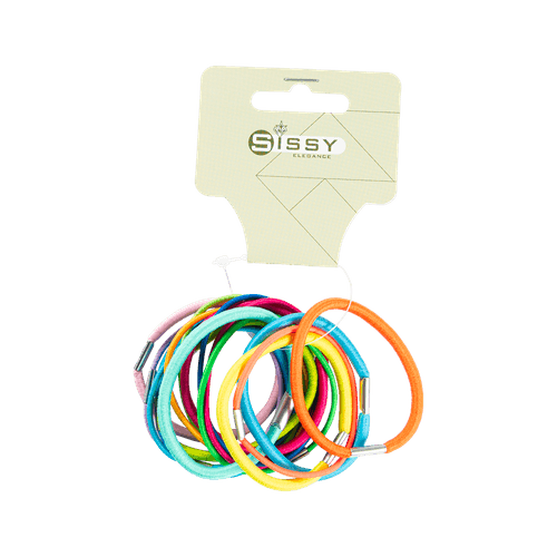 Foto van Non food Haarelastieken gekleurd op witte achtergrond