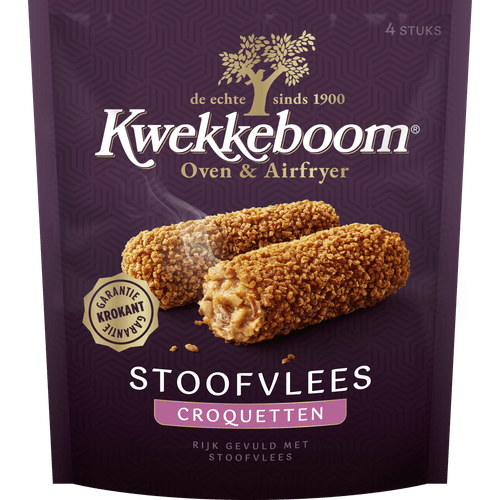 Foto van Kwekkeboom Oven stoofvlees croquetten 4 st. op witte achtergrond