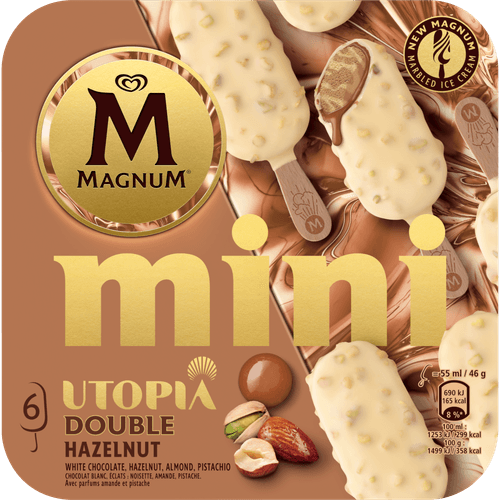 Foto van Ola Magnum mini double hazelnut 6 st. op witte achtergrond