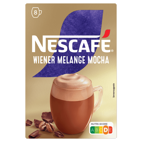 Foto van Nescafé Oploskoffie wiener melange 8 st. op witte achtergrond