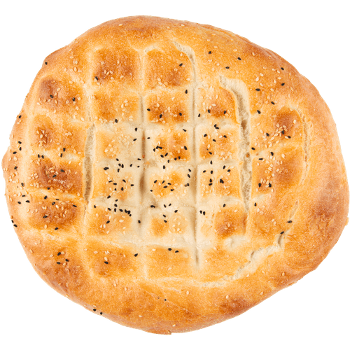 Foto van DekaVers Turks brood op witte achtergrond