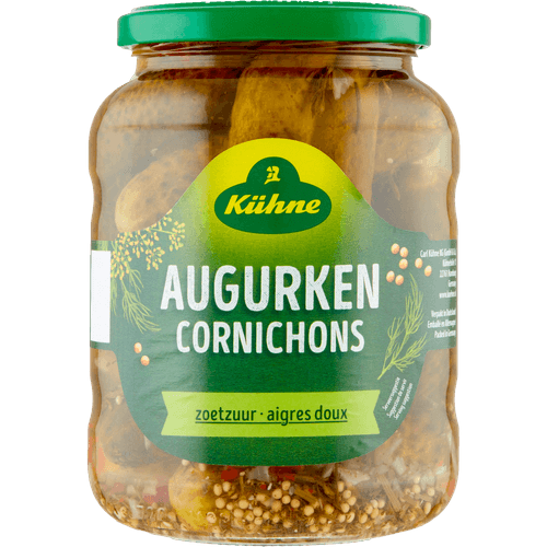 Foto van Kühne Augurken zoetzuur op witte achtergrond