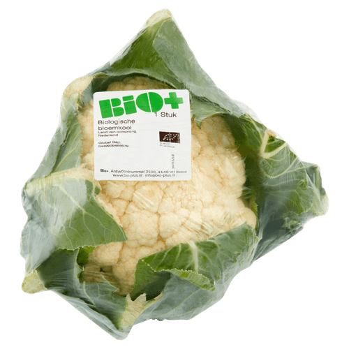 Foto van Bio+ Biologische bloemkool op witte achtergrond