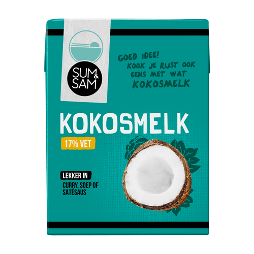 Foto van Sum & Sam Kokosmelk romig 17% op witte achtergrond