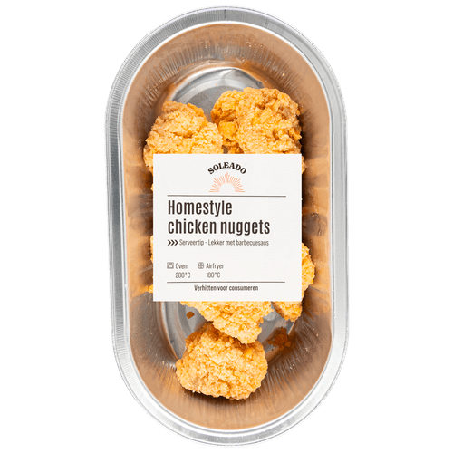 Foto van Soleado Chicken nuggets homestyle op witte achtergrond