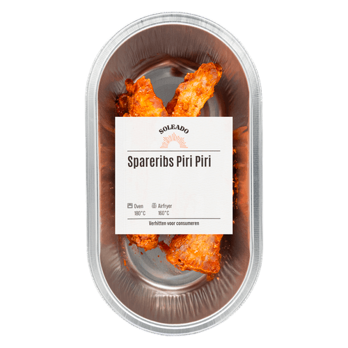 Foto van Soleado Spareribs piri piri op witte achtergrond