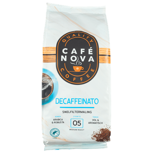 Foto van Cafe Nova Filterkoffie decafe op witte achtergrond