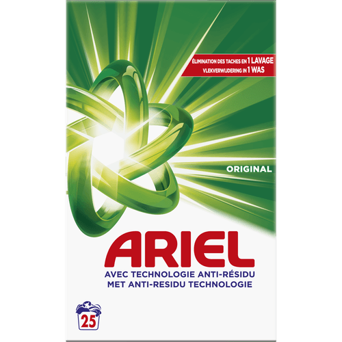 Foto van Ariel Poeder wasmiddel original 25 wasbeurten op witte achtergrond