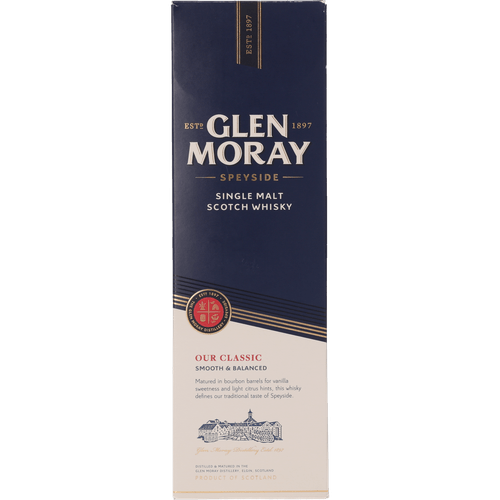 Foto van Glen Moray Whisky classic elgin op witte achtergrond