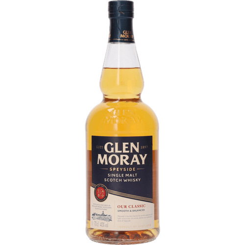 Foto van Glen Moray Whisky classic elgin op witte achtergrond