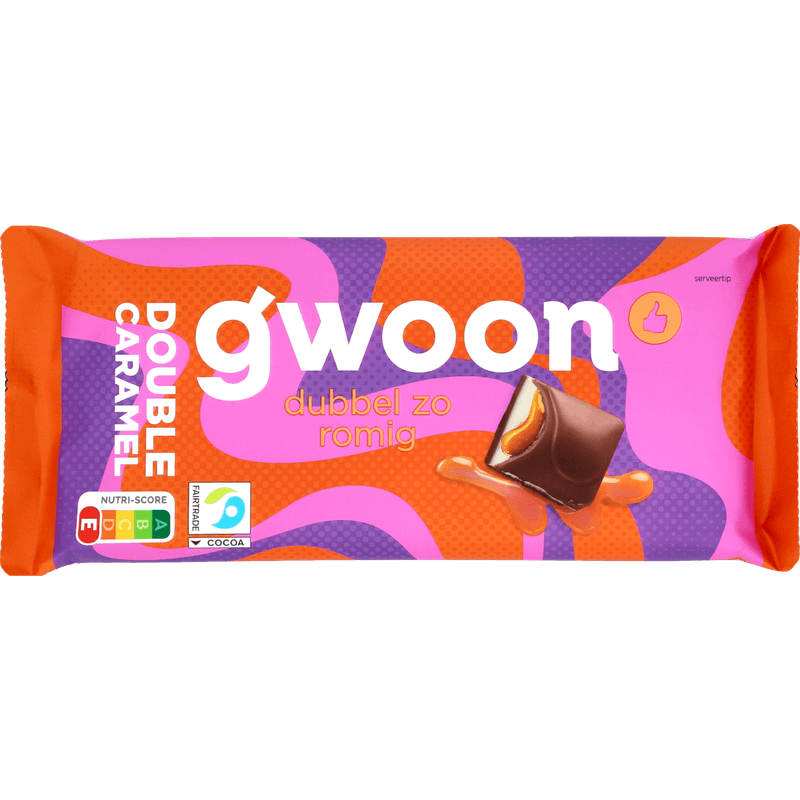 G'woon Chocoladereep melk double caramel
