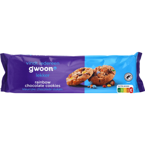 Foto van G'woon Rainbow cookies op witte achtergrond