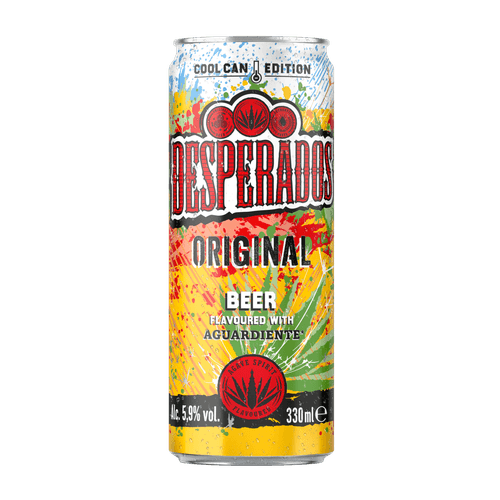 Foto van Desperados Bier gekoeld op witte achtergrond