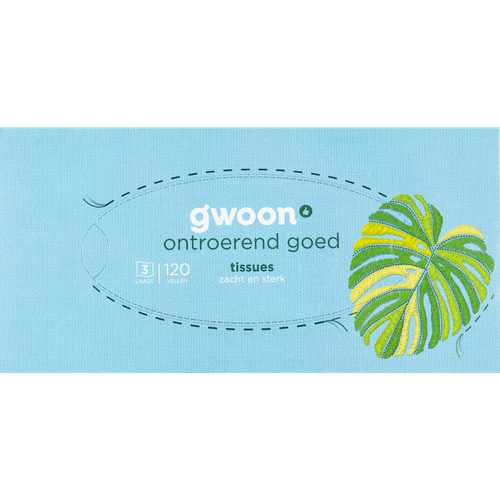 Foto van G'woon Tissuebox zacht en sterk 3-laags op witte achtergrond