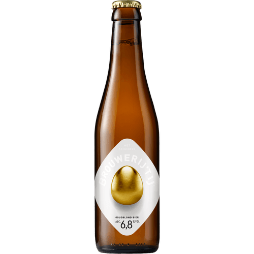 Foto van Brouwerij 't IJ Goudblond op witte achtergrond