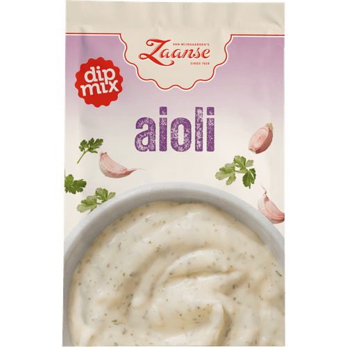 Foto van Van Wijngaarden's Zaanse dipmix aioli op witte achtergrond