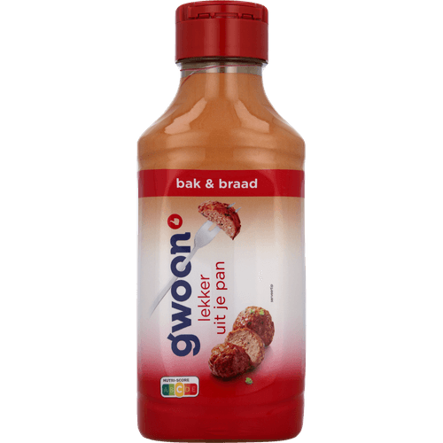 Foto van G'woon Bak & braad vloeibaar op witte achtergrond