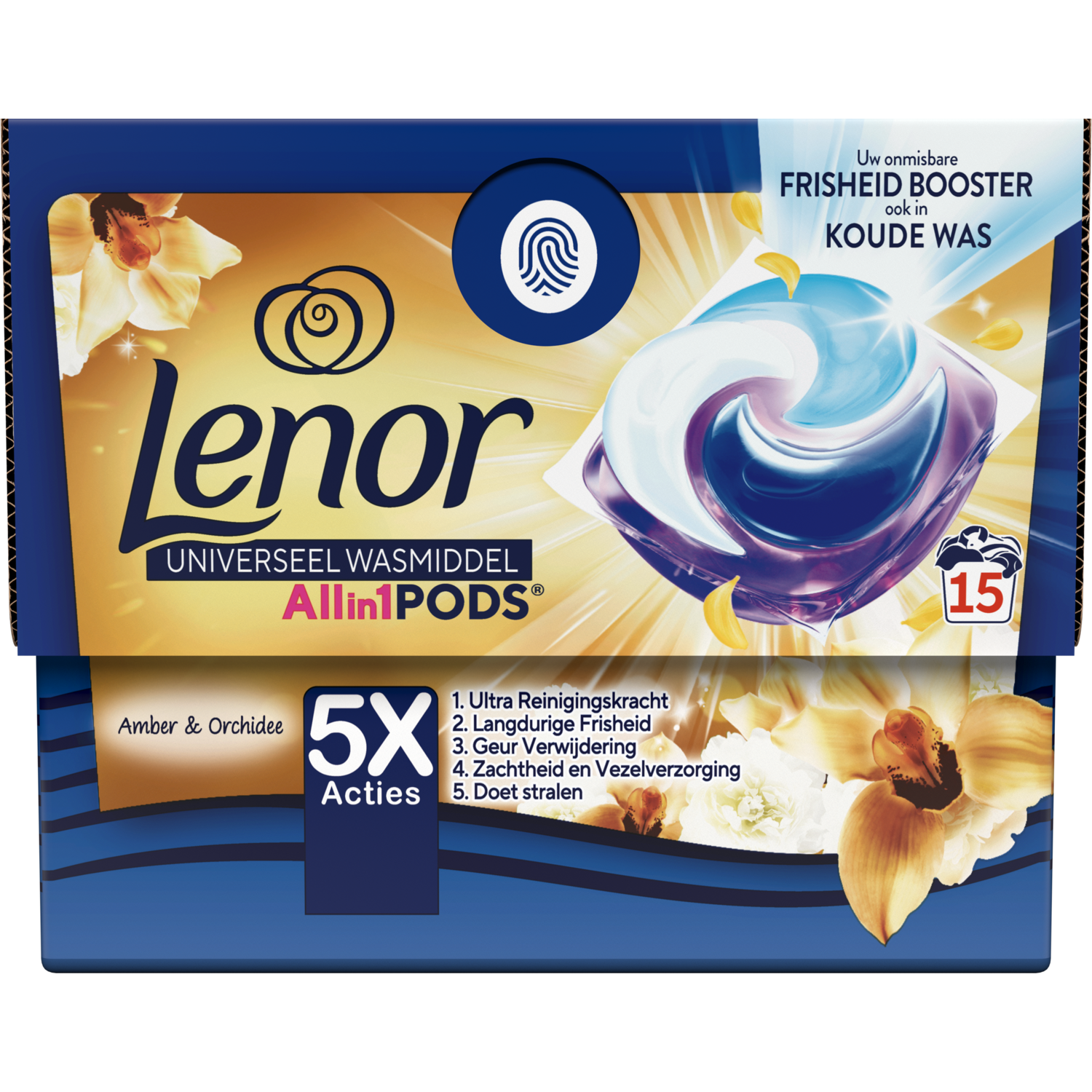 Lenor Vloeibaar wasmiddel all-in-1 pods gouden orchidee