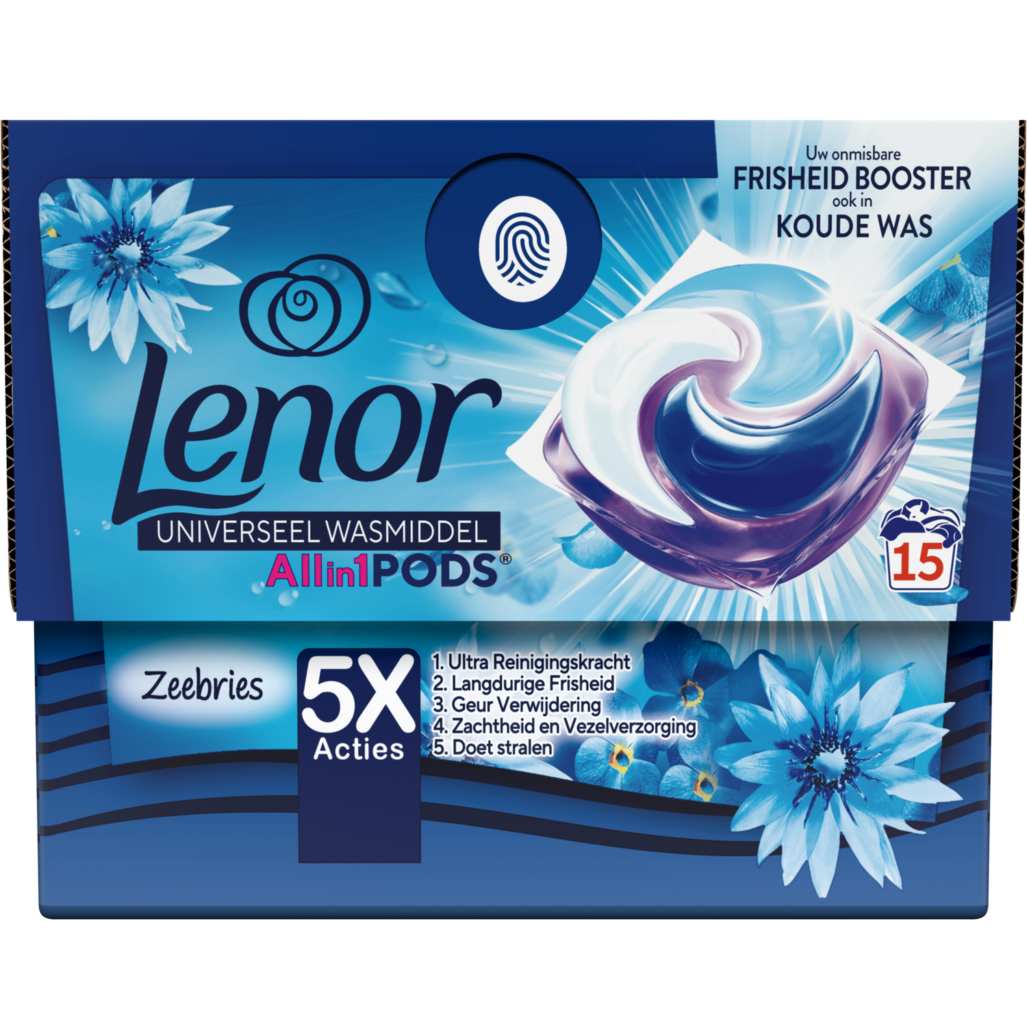 Lenor Vloeibaar wasmiddel all-in-1 pods zeebries