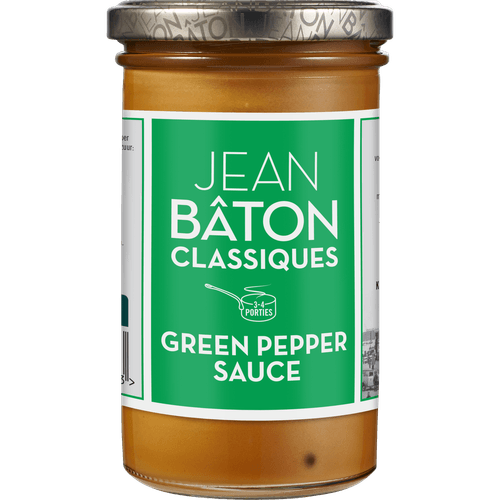 Foto van Jean Bâton Green pepper sauce op witte achtergrond
