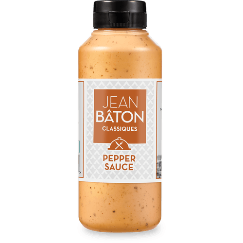 Foto van Jean Bâton Pepper sauce op witte achtergrond