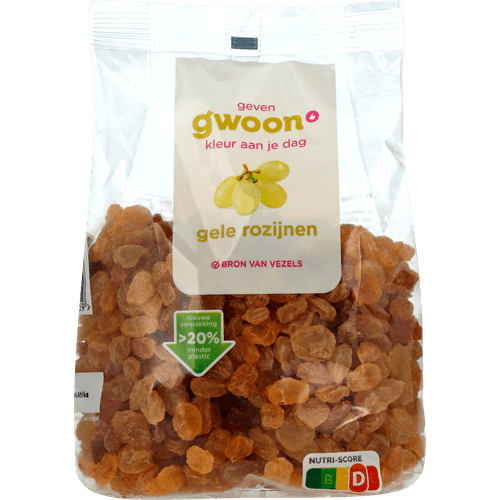 Foto van G'woon Rozijnen blank op witte achtergrond